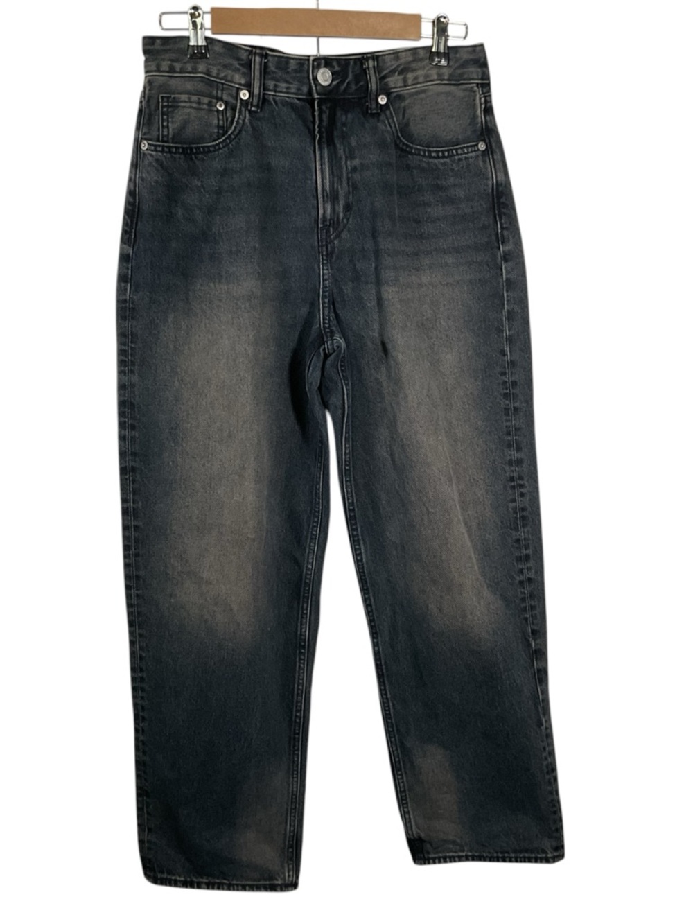 H&M Loose Ample Men’s Black Denim Distressed Baggie Jeans. Size 30/32